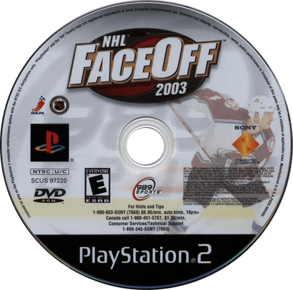 NHL FaceOff 2003 – PlayStation 2 (PS2) video game disc, ice hockey sports simulation game.