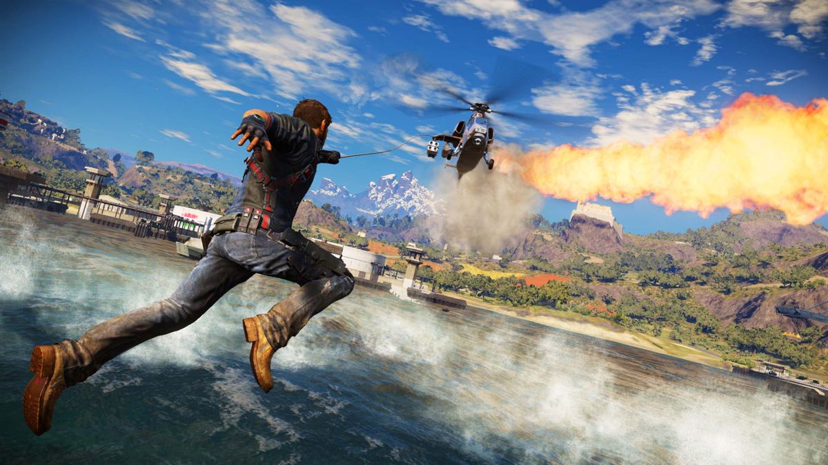 Just Cause 3 – PlayStation 4 (PS4) video game gameplay, open-world action-adventure game.
