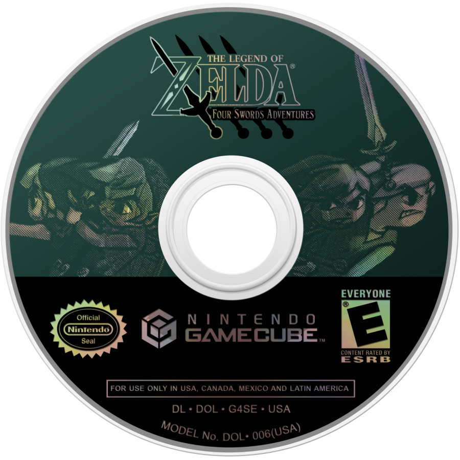 The Legend of Zelda Four Swords Adventures Player's Choice Nintendo GameCube GCN for retro video game enthusiasts featuring cooperative action adventure gameplay multiplayer dungeon exploration classic Zelda puzzles Link teamwork iconic fantasy quests and collectible gaming appeal disc