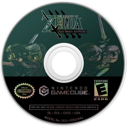 The Legend of Zelda Four Swords Adventures Player's Choice Nintendo GameCube GCN for retro video game enthusiasts featuring cooperative action adventure gameplay multiplayer dungeon exploration classic Zelda puzzles Link teamwork iconic fantasy quests and collectible gaming appeal disc