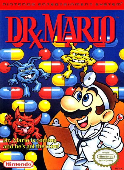 Dr. Mario cover art for Nintendo Entertainment System (NES) video game
