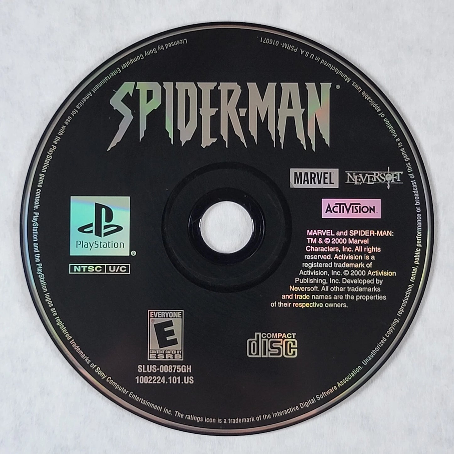 Spider-Man [Greatest Hits] disc for PlayStation 1 (PS1) action-adventure video game
