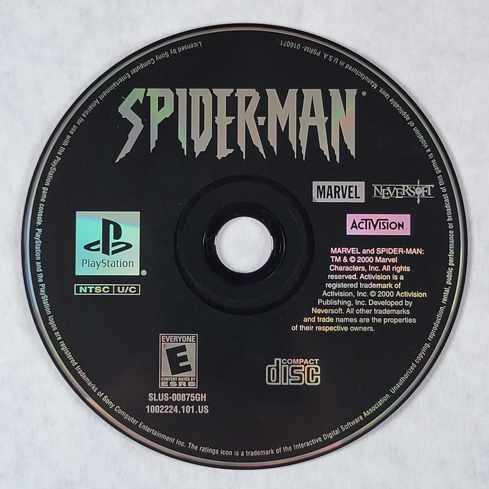Spider-Man [Greatest Hits] disc for PlayStation 1 (PS1) action-adventure video game