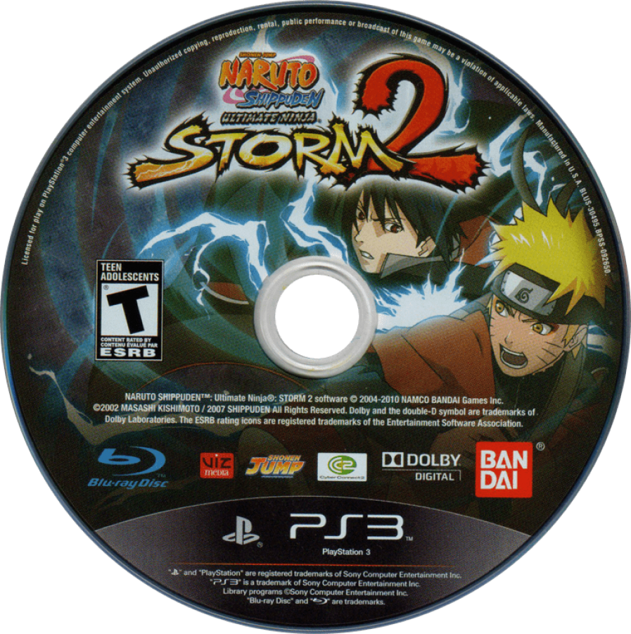 Naruto Shippuden: Ultimate Ninja Storm 2 disc art for PlayStation 3 (PS3) video game