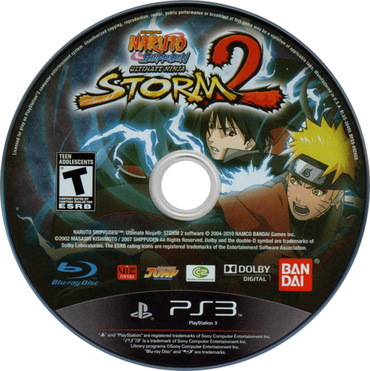 Naruto Shippuden: Ultimate Ninja Storm 2 disc art for PlayStation 3 (PS3) video game