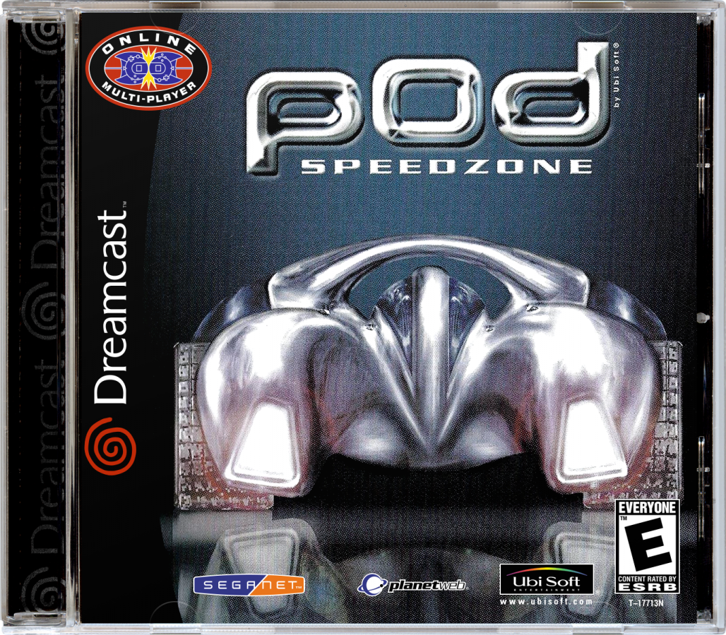 POD Speedzone Sega Dreamcast retro video game futuristic racing cover art