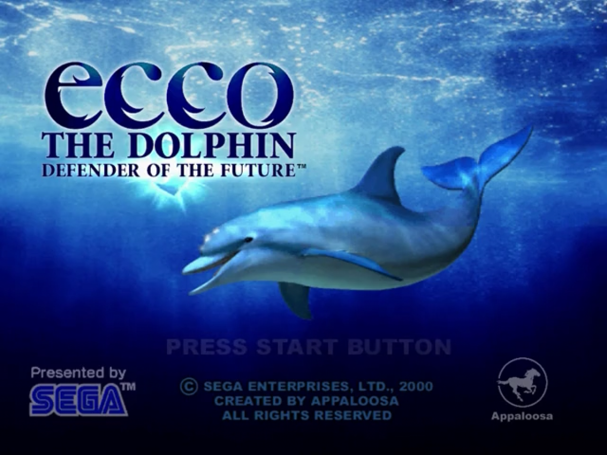 Ecco the Dolphin Defender of the Future Sega Dreamcast retro video game action adventure title screen