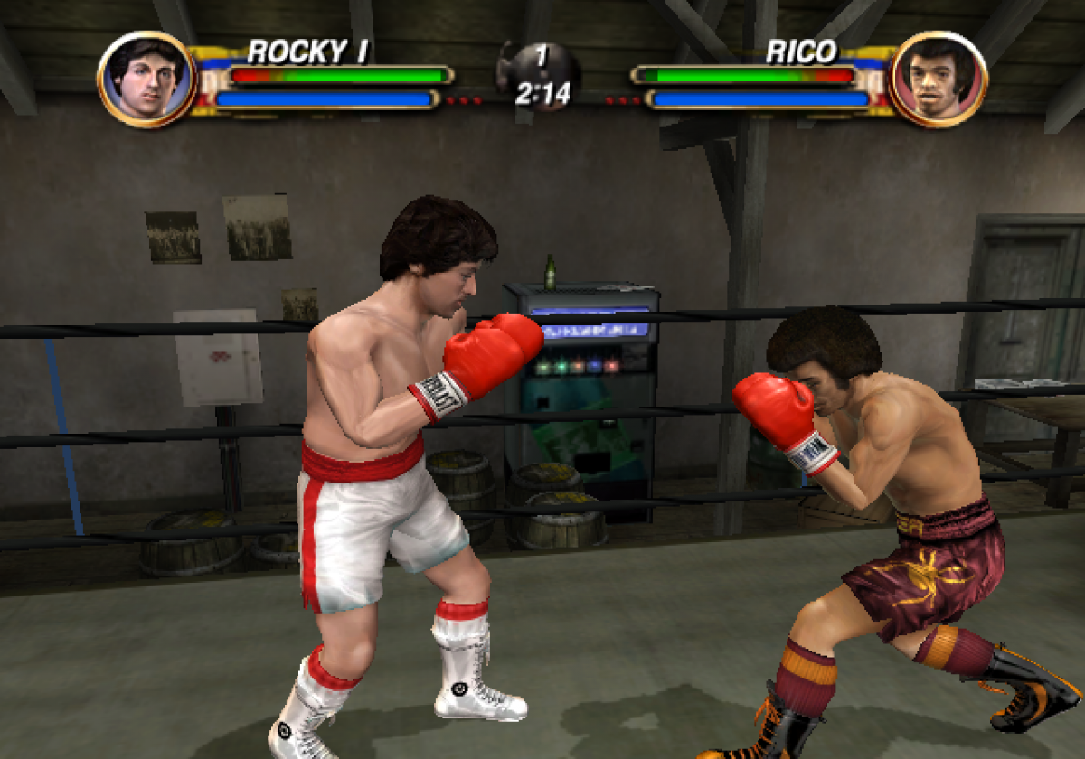 Gameplay for Rocky GameCube GC video game, boxing sports action, fight simulation, multiplayer, classic Nintendo GameCube title, movie tie-in