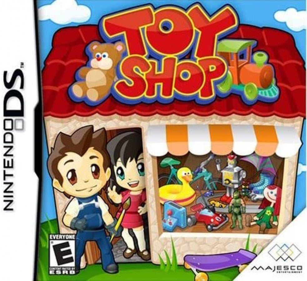 Toy Shop Nintendo DS game featuring shop simulation gameplay with toy crafting inventory management and business building mechanics in a casual family friendly setting front cover 