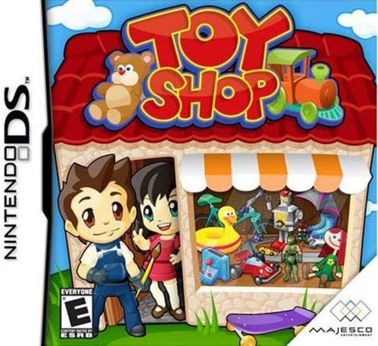Toy Shop Nintendo DS game featuring shop simulation gameplay with toy crafting inventory management and business building mechanics in a casual family friendly setting front cover 