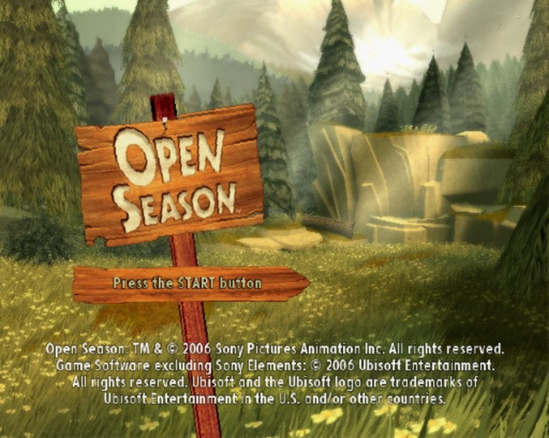 Open Season – PlayStation 2 (PS2) video game title screen, action-adventure platformer game.
