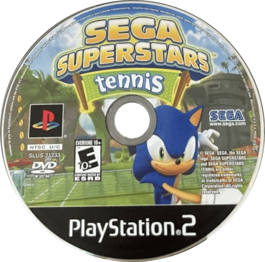 Sega Superstars Tennis – PlayStation 2 (PS2) video game disc, tennis sports game.