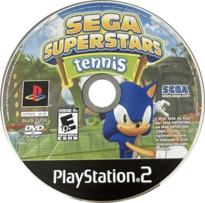 Sega Superstars Tennis – PlayStation 2 (PS2) video game disc, tennis sports game.