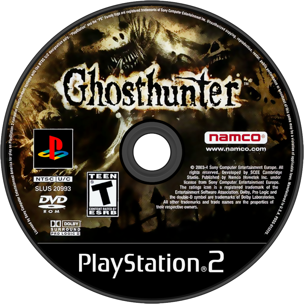 Ghosthunter PS2 Sony PlayStation 2 action adventure horror game third person shooting supernatural ghost hunting paranormal enemies puzzle solving atmospheric gameplay dark comedy elements retro gaming PlayStation 2 software video game title disc