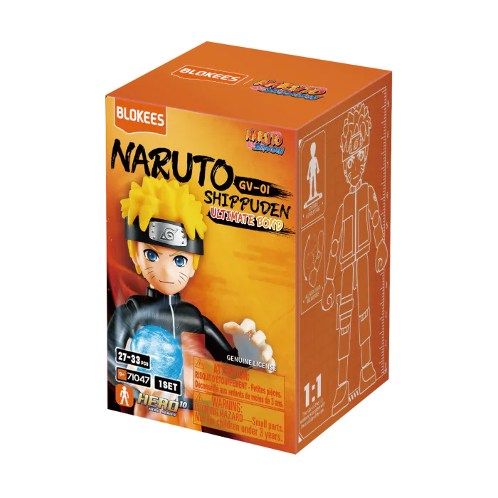 Blokees Naruto Galaxy Version Ultimate Bond blind box collectible series inspired design featuring buildable anime ninja character figures aesthetic mystery box assortment iconic Naruto universe friendships and rivalries themed mini models detailed stylized designs dynamic collectible display presentation