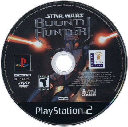 Star Wars: Bounty Hunter – PlayStation 2 (PS2) video game disc, action-adventure shooter.
