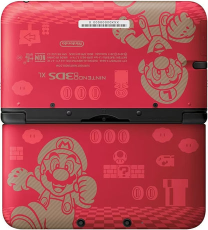 Nintendo 3DS XL New Super Mario Bros 2 Limited Edition Red and Gold handheld gaming system featuring collectible Mario themed design large dual screens glasses free 3D display touch screen controls built in cameras Wi Fi connectivity backward compatibility with Nintendo DS games rechargeable battery portable Nintendo gaming collectible gaming appeal