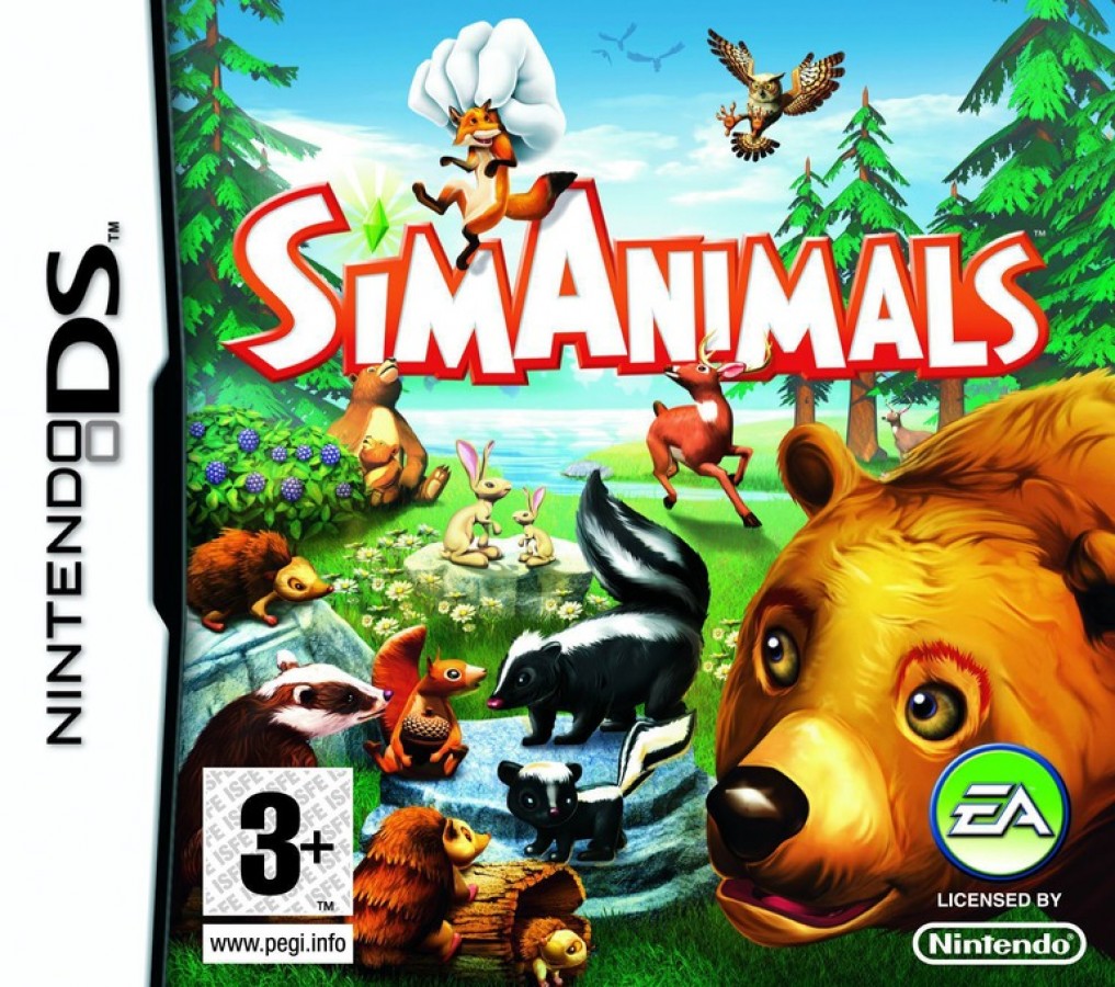 SimAnimals PAL for Nintendo DS with animal interaction and wilderness exploration simulation theme front cover