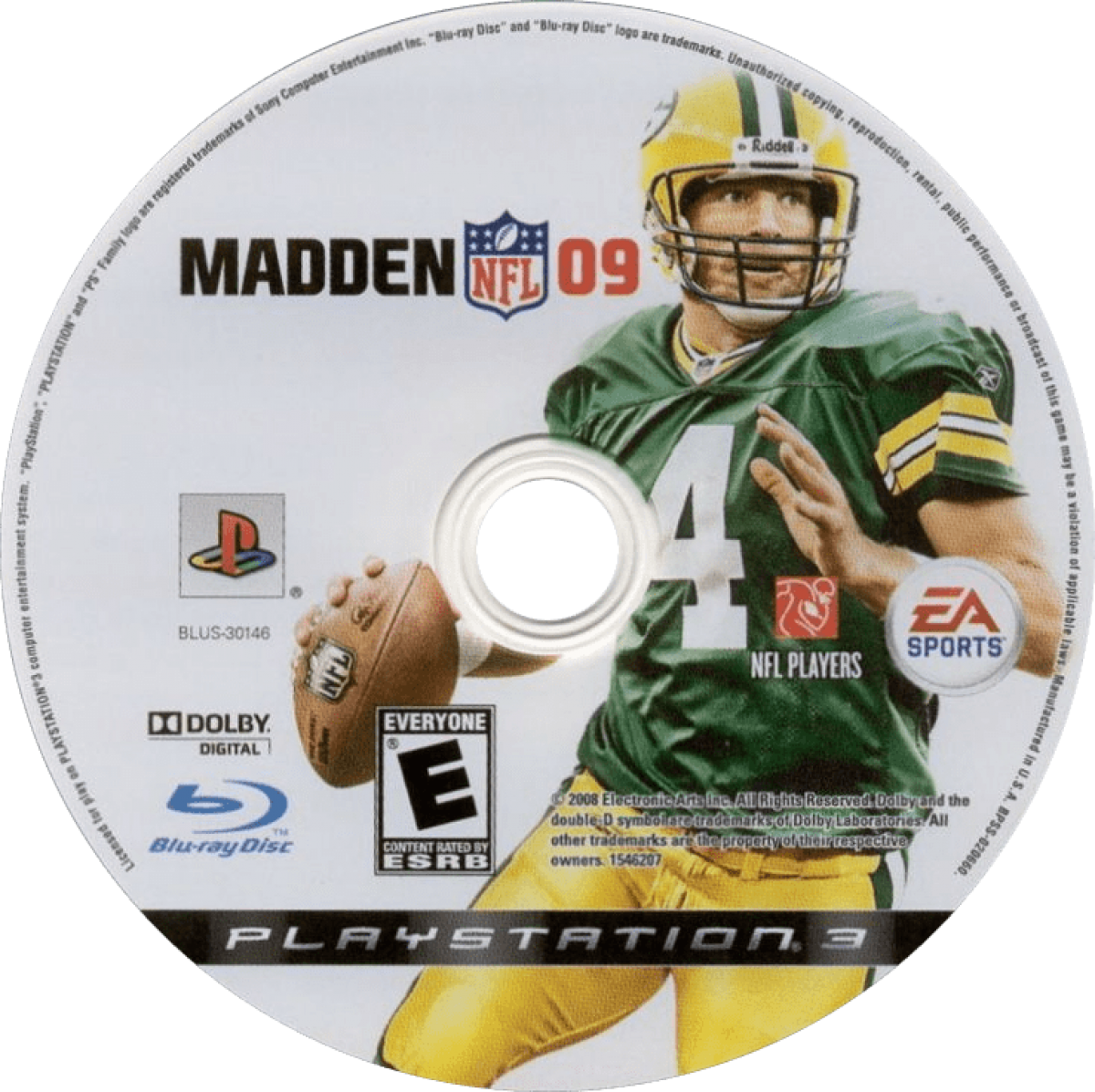 Madden NFL 09 disc art for PlayStation 3 (PS3) video game
