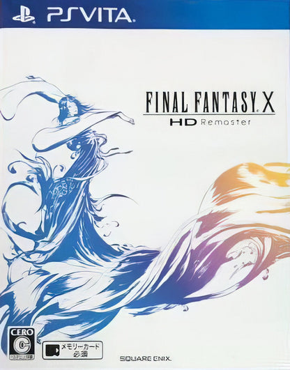 Final Fantasy X HD Remaster PlayStation Vita PS Vita video game featuring role playing gameplay Tidus and Yuna characters Spira world exploration turn based combat iconic summons character development story driven adventure enhanced HD graphics and classic PlayStation handheld gaming retro video game collection collectible gaming appeal front cover art