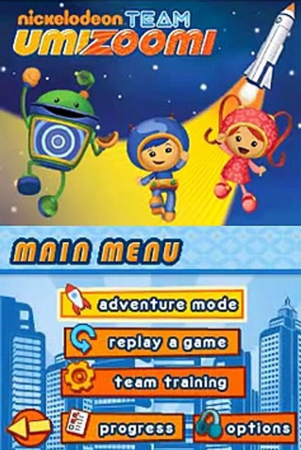 Team Umizoomi main menu for Nintendo DS (DS) educational adventure video game