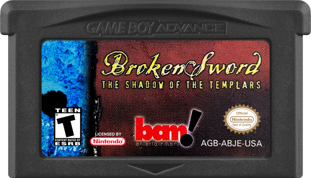 Game Boy Advance Broken Sword Shadow of the Templars adventure game game cartridge