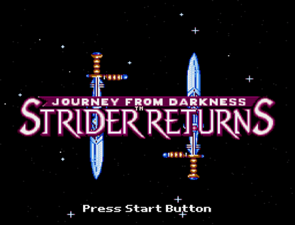 Strider Returns Sega Genesis retro video game action title screen gameplay (1990)