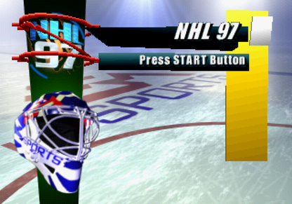 NHL 97 Sega Saturn for hockey sports video game fans featuring official NHL teams and players fast paced on ice gameplay season and exhibition modes realistic hockey action multiplayer competition classic EA Sports presentation retro Sega Saturn gaming collectible appeal gameplay