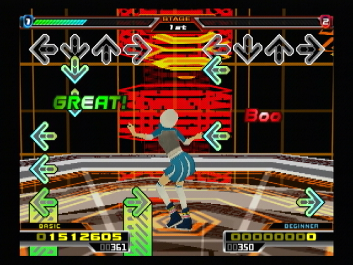 Dance Dance Revolution SuperNova for PlayStation 2 with rhythm-based dance gameplay and music challenge theme gameplay