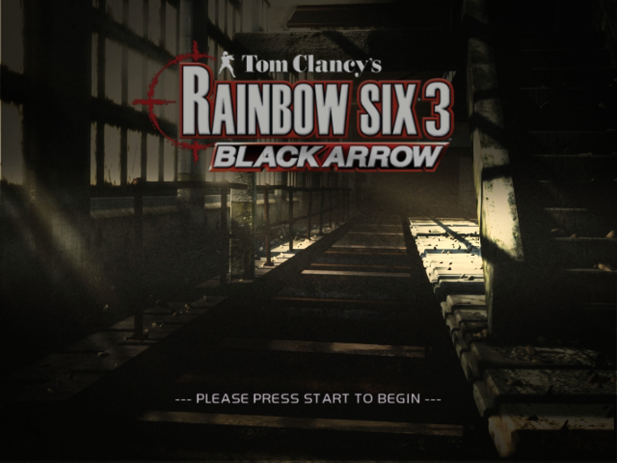 Tom Clancys Rainbow Six 3 Black Arrow Xbox tactical shooter first-person shooter game team-based counter-terrorism missions and online multiplayer combat main menu title screen