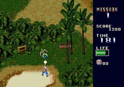Mercs Sega Genesis retro video game run and gun shooter gameplay (1991)