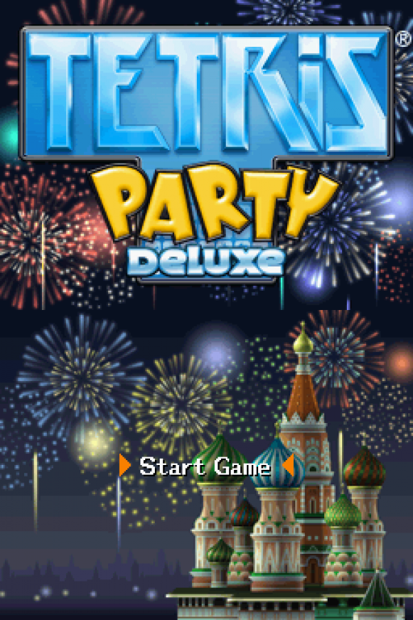 Tetris: Party Deluxe start screen for Nintendo DS (DS) puzzle video game