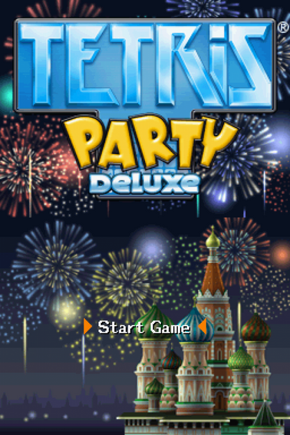 Tetris: Party Deluxe start screen for Nintendo DS (DS) puzzle video game