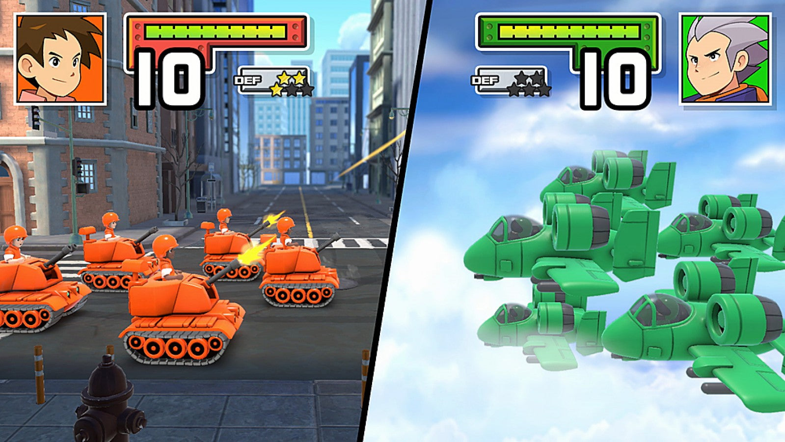 Advance Wars 1+2: Re‑Boot Camp gameplay for Nintendo Switch (NS) featuring remastered tactical strategy gameplay, commanding armies across grid‑based battlefields with updated visuals and classic campaigns.