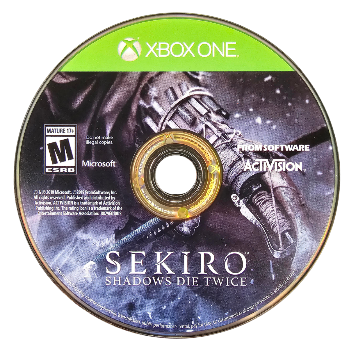 Sekiro Shadows Die Twice Xbox One XONE for action adventure video game fans featuring shinobi combat samurai warriors sword fighting stealth gameplay parrying prosthetic arm abilities challenging enemies intense boss battles Japanese environments and difficult skill based gameplay collectible gaming appeal game disc 