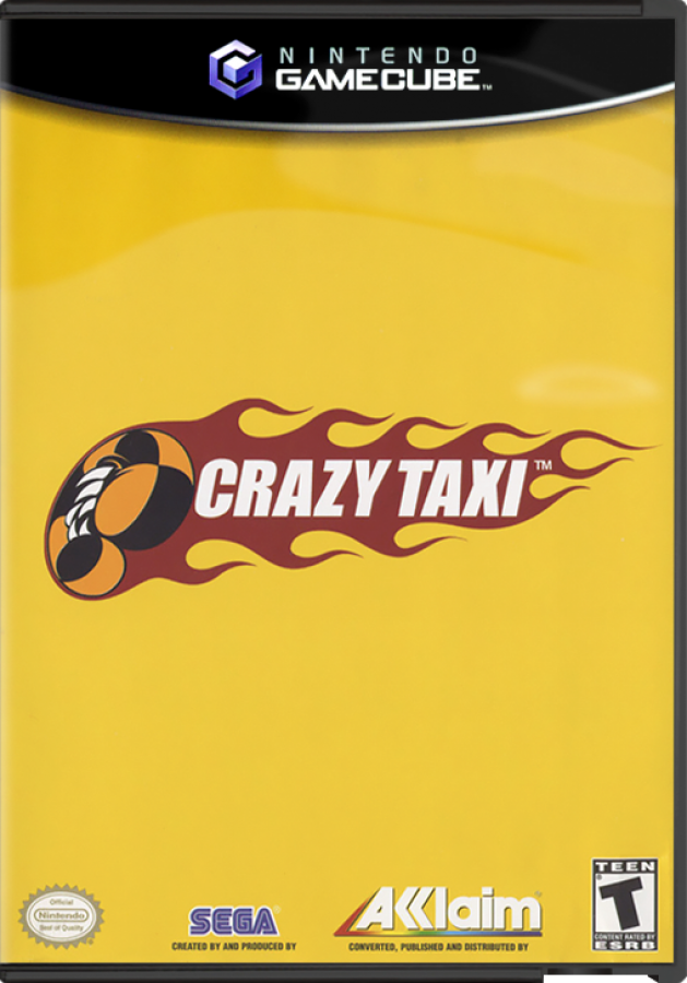 Crazy Taxi GameCube game case with yellow background and logo