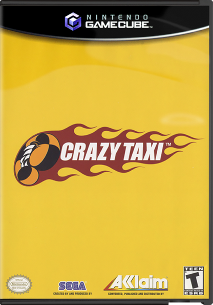 Crazy Taxi GameCube game case with yellow background and logo