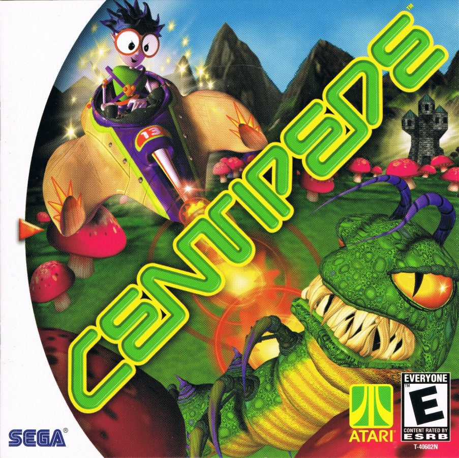 Centipede Sega Dreamcast for arcade shooter retro video game fans featuring fast paced insect blasting colorful arcade action precision shooting challenging levels classic Atari gameplay high score chasing collectible gaming appeal front cover art