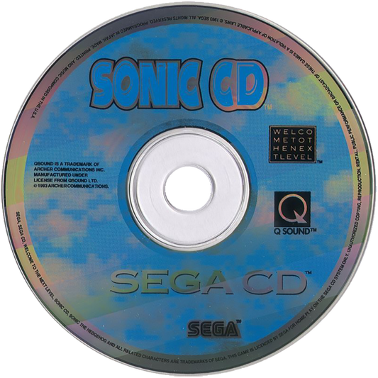 Sonic CD Sega CD for retro video game enthusiasts featuring classic side scrolling platforming gameplay high speed action time travel mechanics vibrant pixel art iconic Sonic the Hedgehog adventure challenging level design and collectible gaming appeal disc 