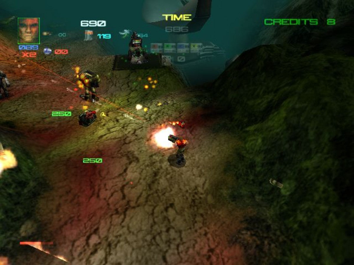 Expendable Sega Dreamcast retro video game run and gun shooter gameplay
