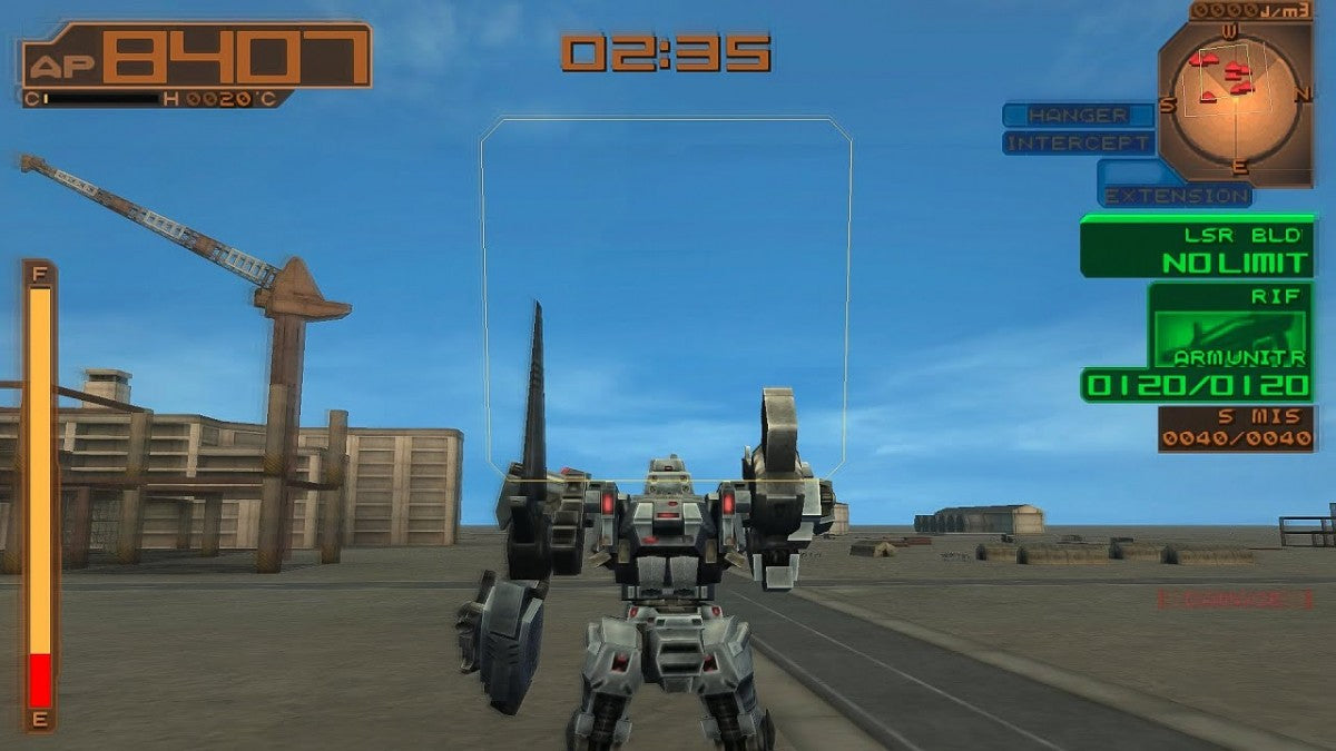 Retro Armored Core Last Raven PS2 inspired design featuring futuristic mech warfare aesthetic vintage PlayStation 2 customizable armored robots post apocalyptic conflict intense tactical combat industrial sci fi atmosphere nostalgic FromSoftware action gameplay gameplay  