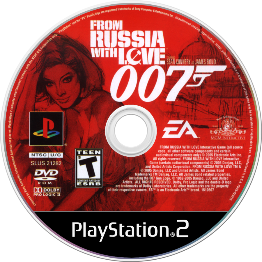 007 From Russia With Love PS2 PlayStation 2 third person shooter action espionage game James Bond stealth combat gadget gameplay retro video game disc