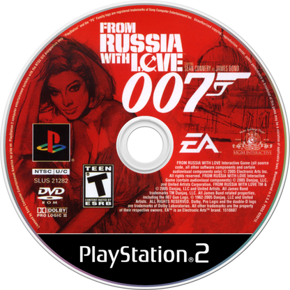 007 From Russia With Love PS2 PlayStation 2 third person shooter action espionage game James Bond stealth combat gadget gameplay retro video game disc