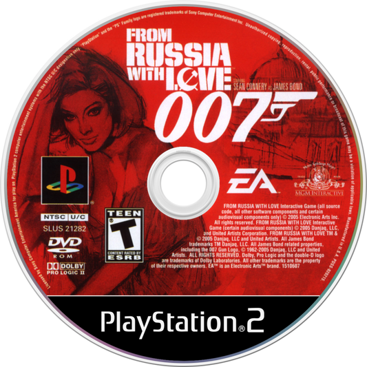 007 From Russia With Love PS2 PlayStation 2 third person shooter action espionage game James Bond stealth combat gadget gameplay retro video game disc