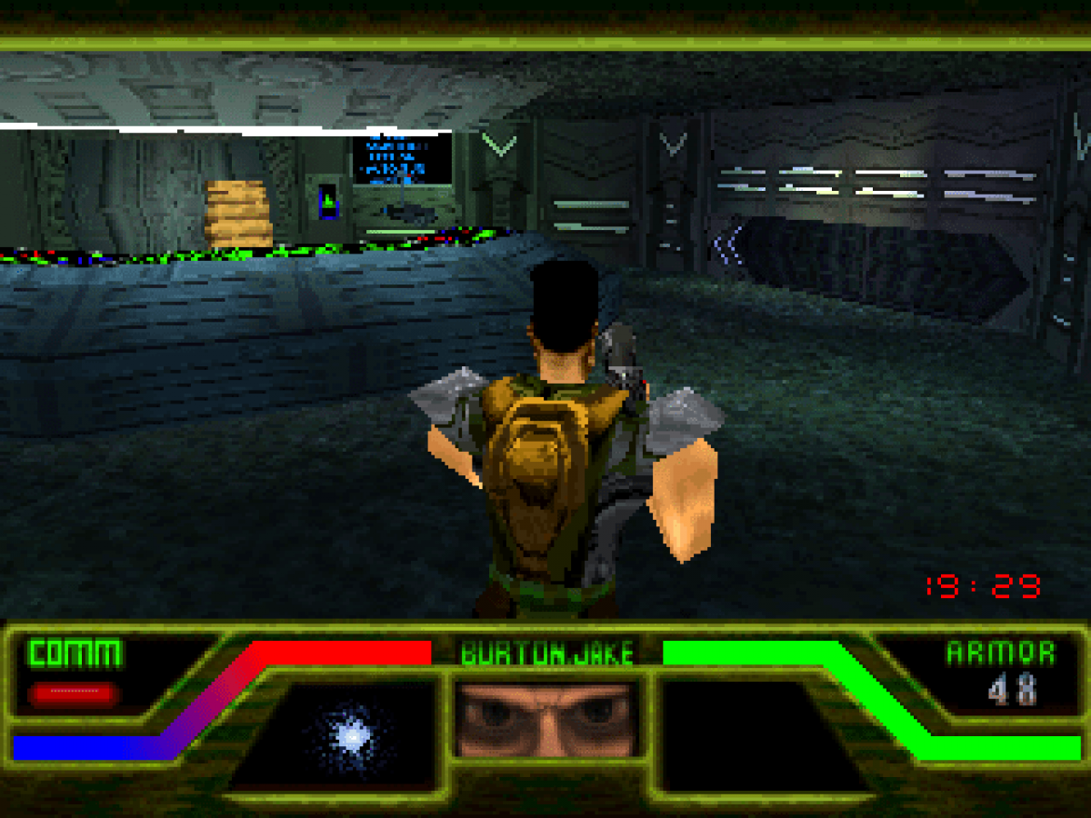 Broken Helix PlayStation 1 third-person action sci-fi horror video game Konami maximum security prison setting mutants creatures Bruce convict protagonist weapon combat exploration mutant DNA powers gameplay