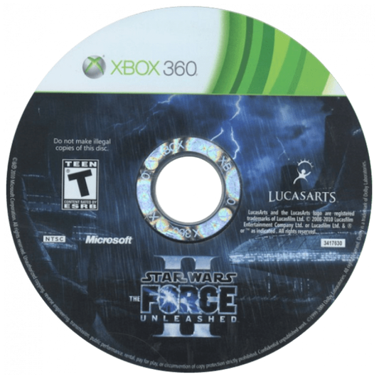 Star Wars: The Force Unleashed II disc for Xbox 360 (X360) action-adventure sci-fi video game
