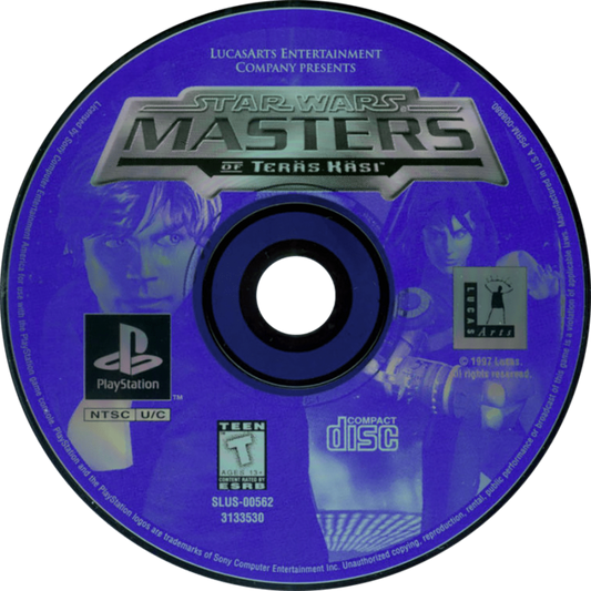Star Wars: Masters of Teräs Käsi disc for PlayStation 1 (PS1) fighting video game