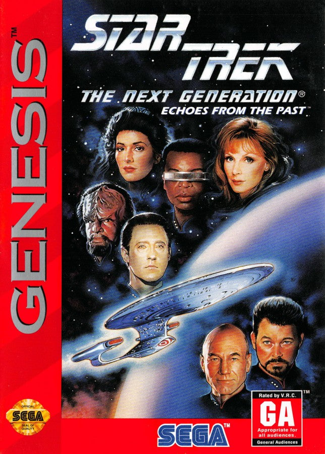 Star Trek The Next Generation Echoes From the Past Sega Genesis retro video game action adventure cover art (1994)