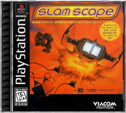 SlamScape cover art for PlayStation 1 (PS1) action vehicle combat video game