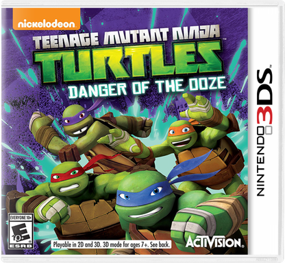 Teenage Mutant Ninja Turtles: Danger of the Ooze cover art for Nintendo 3DS (3DS) action adventure video game